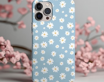 White Daisy iPhone Case, Tough Case - Floral Protective Cover, Flower Print, Daisy Design, Cute Case, Gift for Her, Mother's Day gift