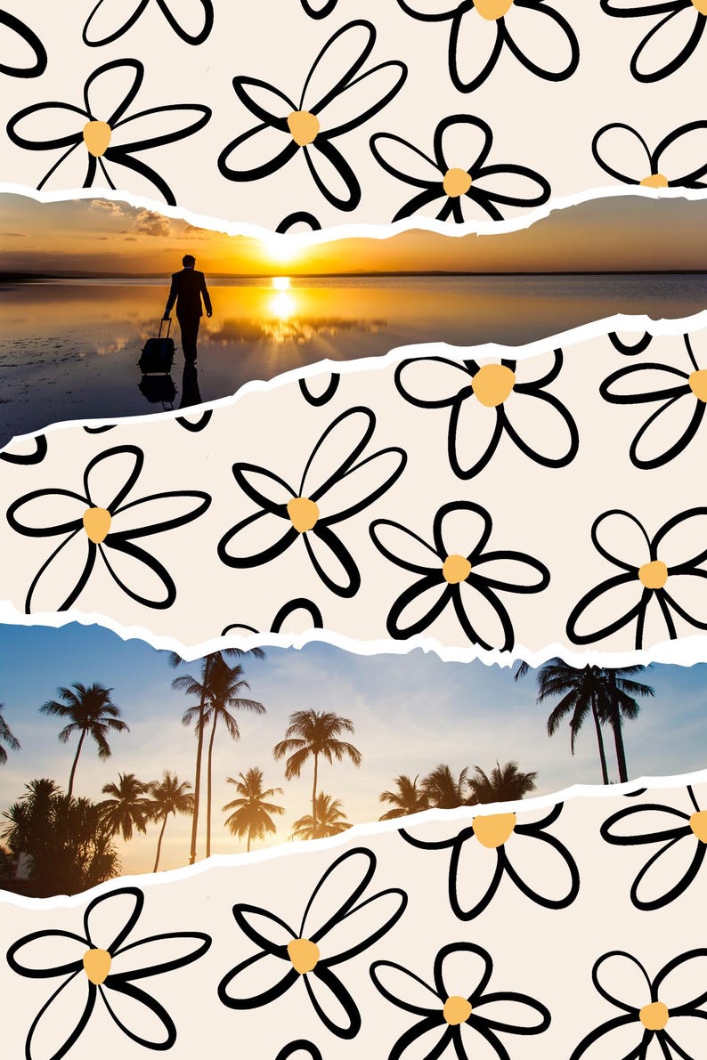 Retro Daisy Seamless Pattern | Hand-drawn 1970s Flower Print | Groovy ...