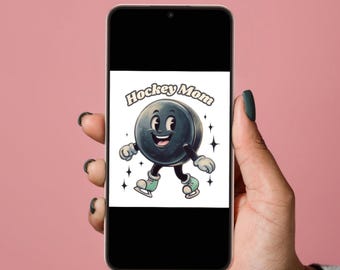 Hockey Mom Vintage Cartoon Puck Digital Design | SVG, PNG, JPEG | Fun Skating Puck Clipart | Hockey Mom Gift