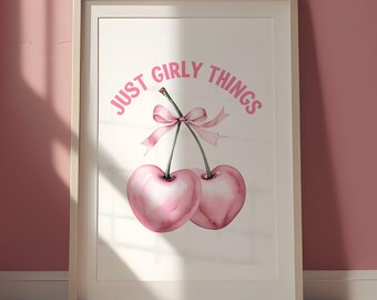 Just Girly Things Pink Cherries Digital Download