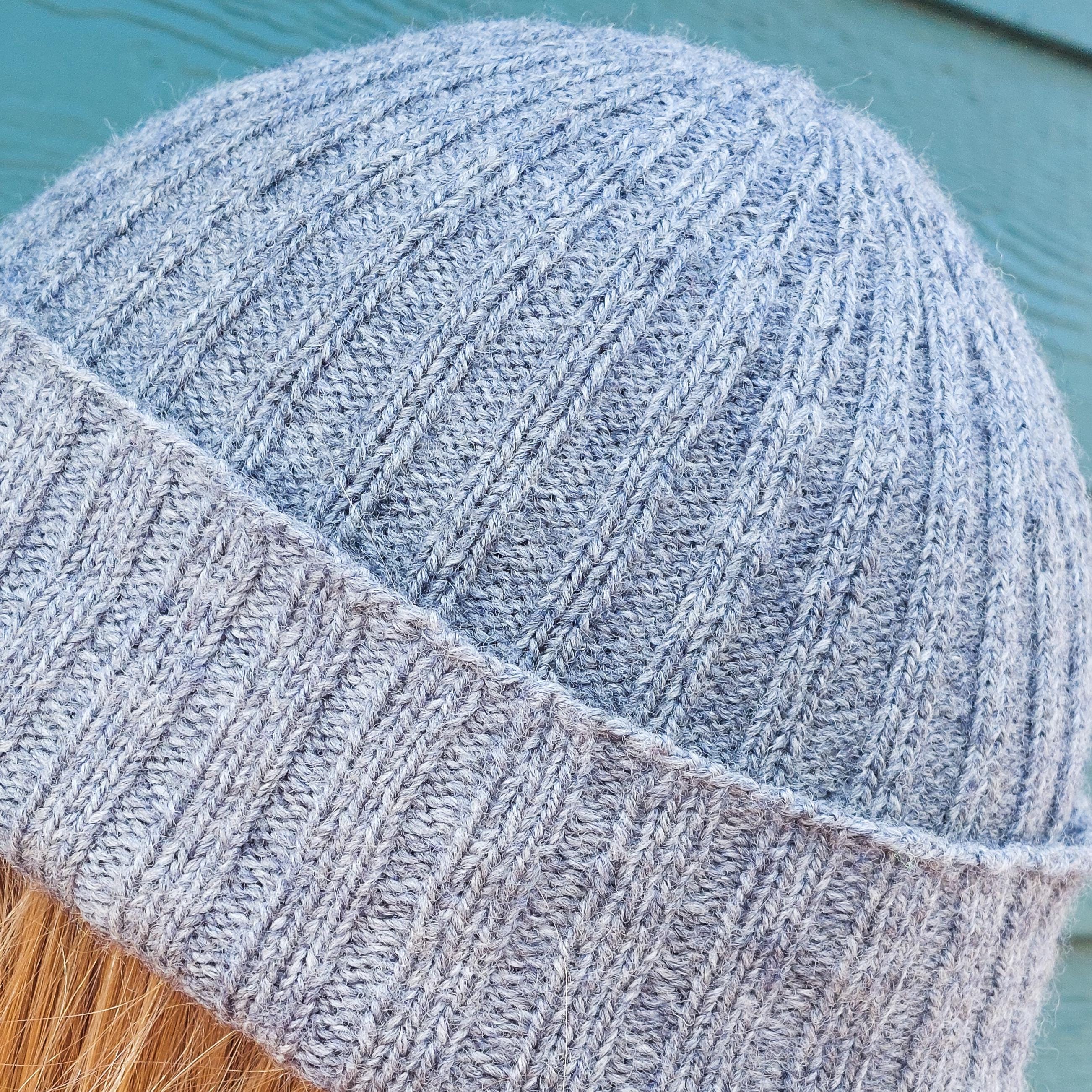 Simple Ribbed Hat Knitting Pattern - Etsy