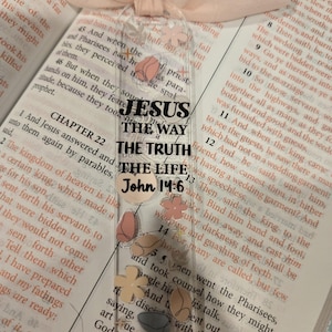 Jesus is the was the truth/Christian bookmark/handmade gift/bible verse/bible/gift/Jesus/scripture/family gift/acrylic bookmark/bookmark