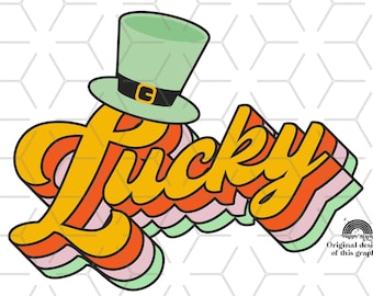 Retro Lucky St. Patrick's Day PNG: Shirt Design Sublimation (Digital Download)