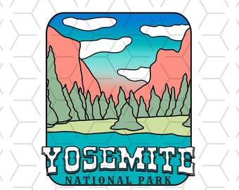 Yosemite National Park PNG: Retro Shirt Design (Digital Download)