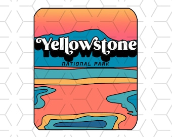 Retro Yellowstone National Park PNG Clipart: Shirt Design (Digital Download)