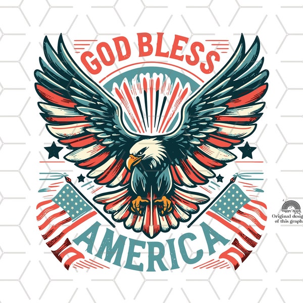 4th of July Sublimations, Designs Downloads, America, Groovy, Shirt Design, USA, Stars Fireworks, Patriotic, Eagle, 1776, God Bless America