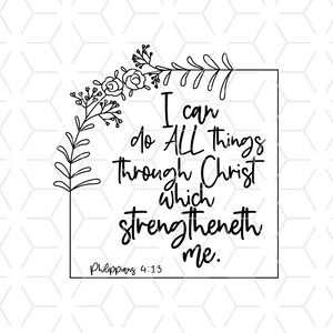 Scripture Sublimation Design: I Can Do All Things PNG (Digital Download)