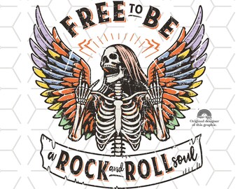Rock and Roll Soul Skeleton Wings PNG Clipart (Digital Download)