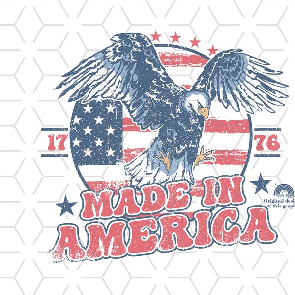 4th of July Sublimations, Designs Downloads, 4th of July, Png, Groovy, Shirt Design Sublimation Downloads, Eagle, 1776, Made In America