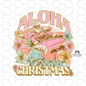 Christmas Sublimations, Downloads, Beach, Groovy, Hawaii, Sublimation Downloads, Surfing Santa, Waves, mele kalikimaka,  Aloha Christmas