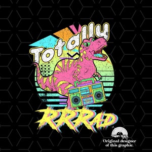 Retro Dinosaur PNG: 80s Rad Sublimation Design (Digital Download)