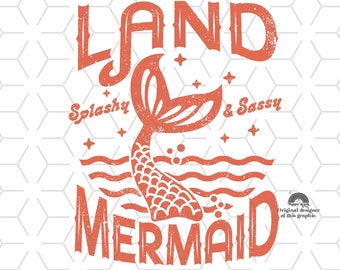 Retro Sublimations, Designs Downloads, Sublimations, Clipart, Shirt Design, Sublimation Downloads, Groovy tee, Summer, Funny, Land Mermaid