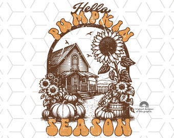 Fall Sublimation Design: Groovy Pumpkin Season PNG (Digital Download)