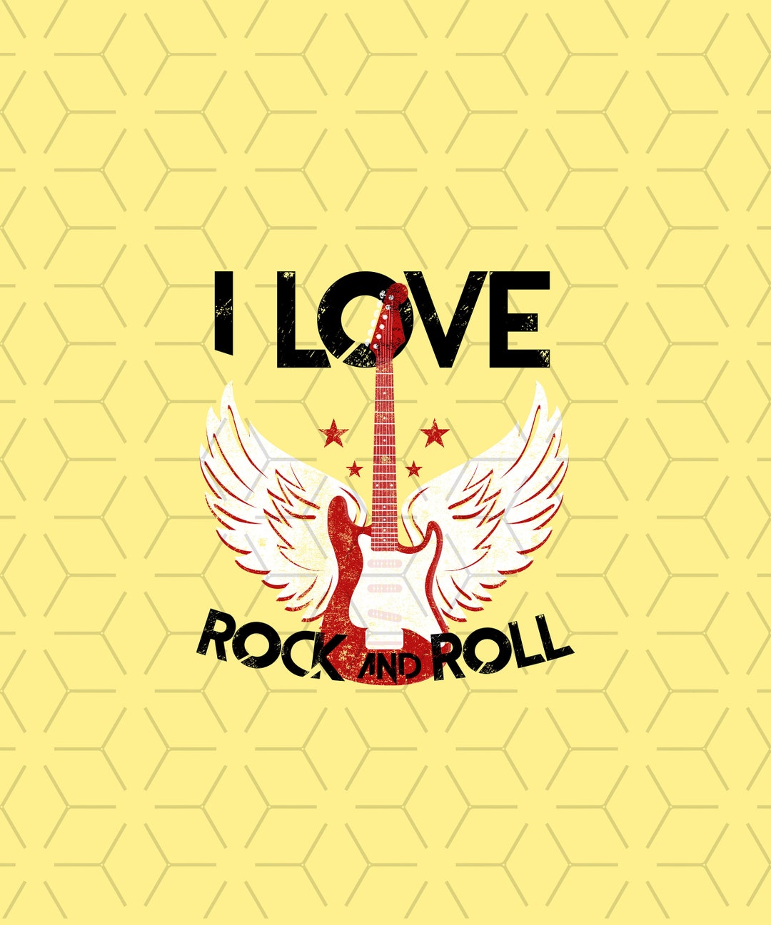 I Love Rock and Roll PNG: Music Sublimation Design (digital Download ...