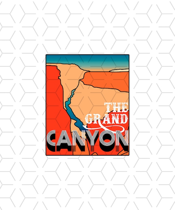 Grand Canyon National Park PNG: Retro Sublimation Design (Digital Download)