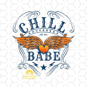 Retro Sublimations, Designs Downloads, Vintage Sublimations, Png, Clipart, Shirt Design, Sublimation Downloads, Wings, Rock, Chill Babe