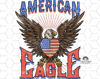 American Eagle Sublimation Design: Patriotic 4th of July PNG (Digital Download)