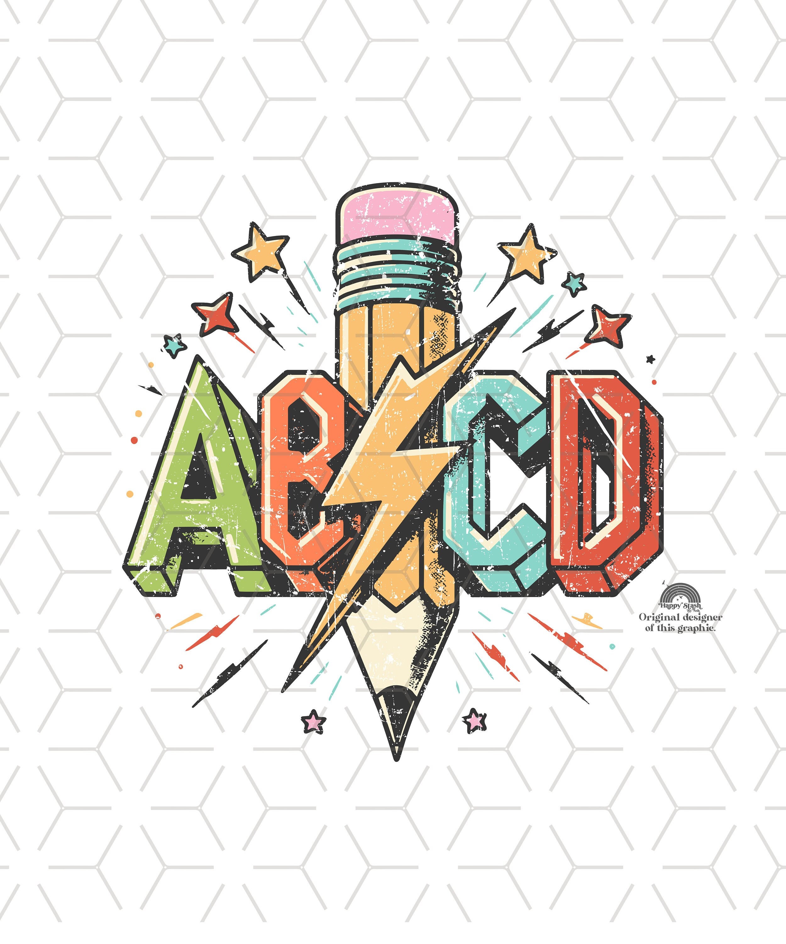 ABCD Rock and Roll Back to School PNG - Sublimation Design (digital ...