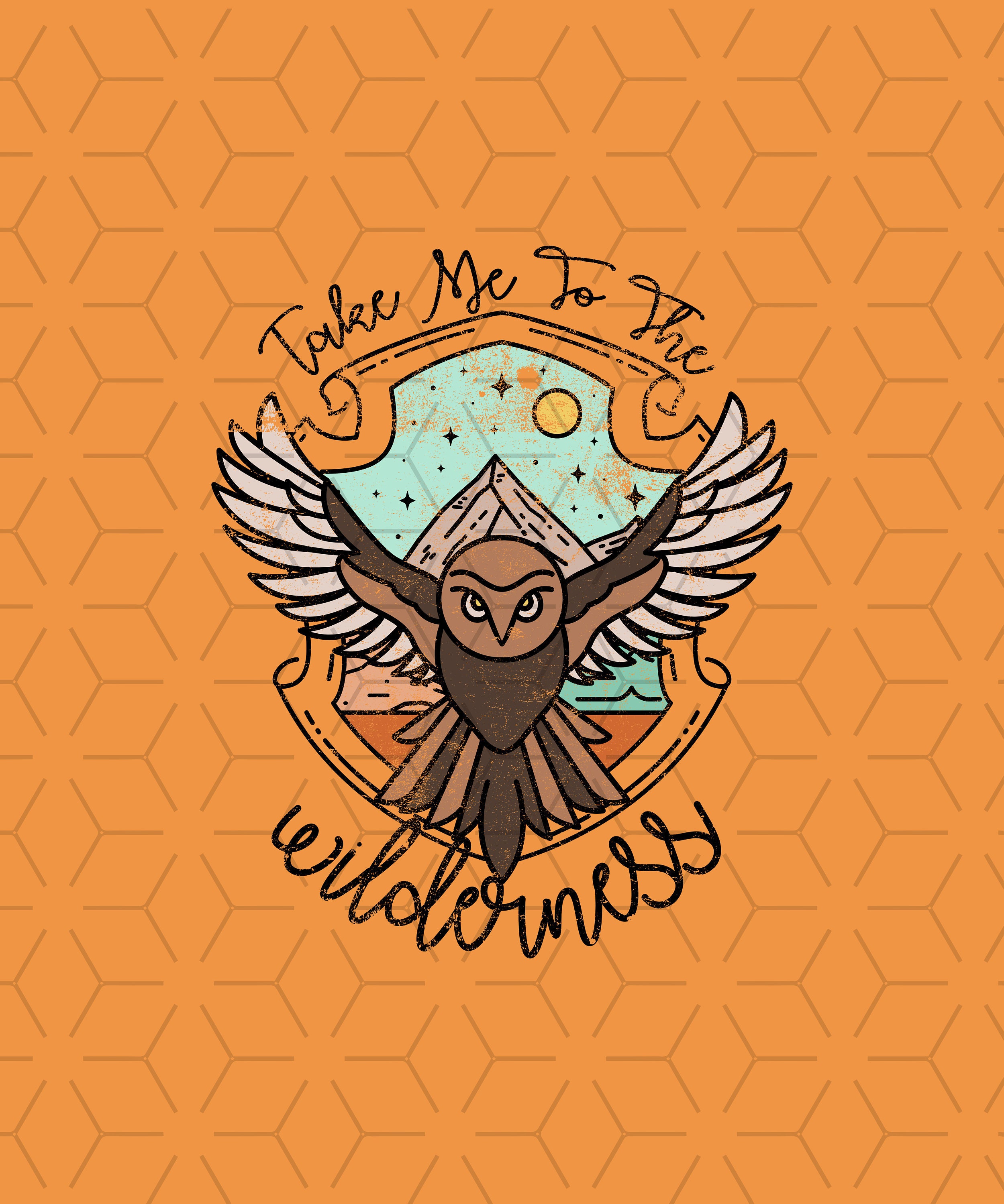 Vintage Owl Wilderness PNG: Retro Shirt Design (Digital Download)