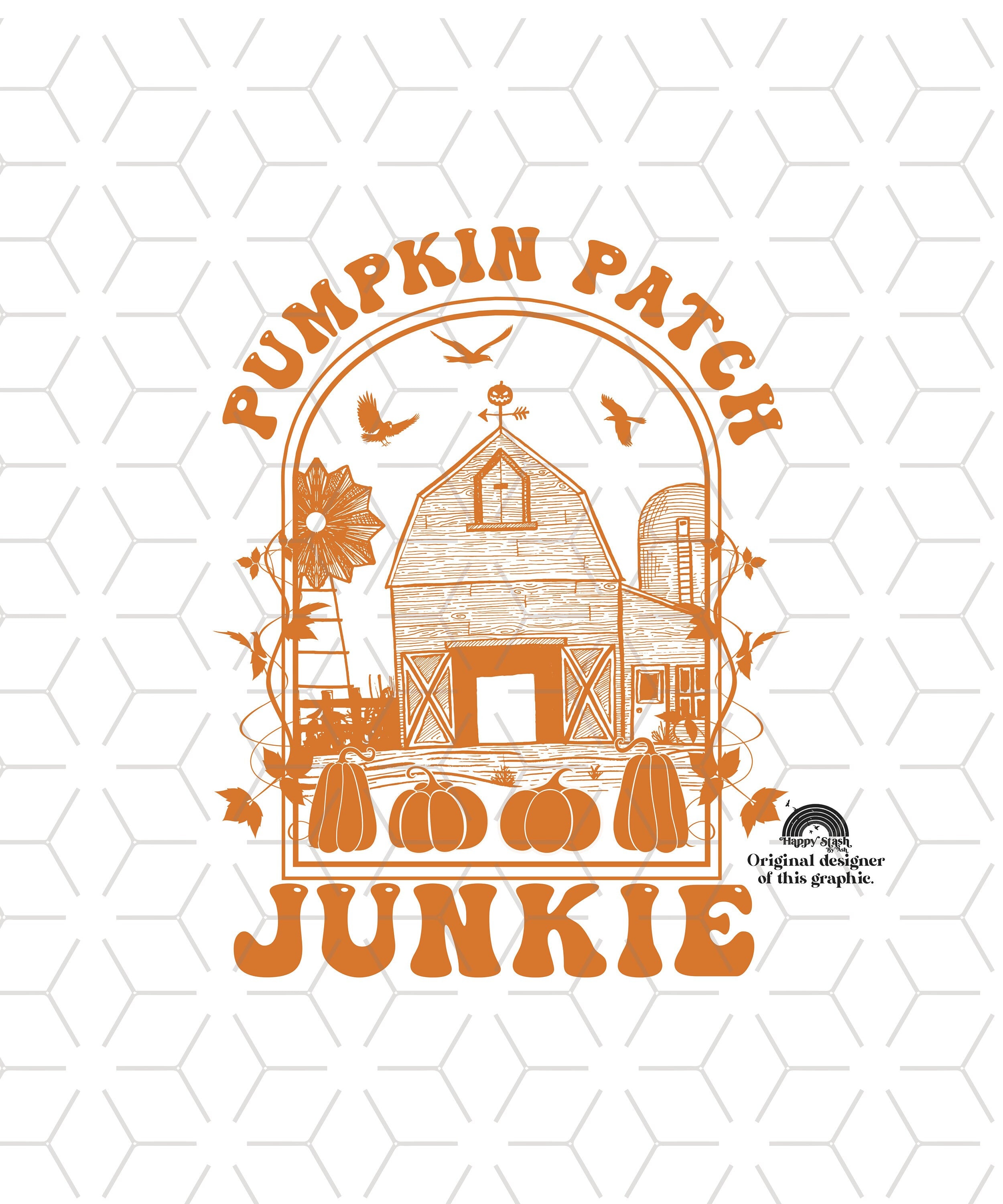 Pumpkin Patch Junkie PNG: Fall Sublimation Design (Digital Download)
