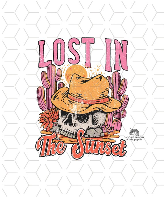 Western Skull PNG: Desert Sunset Sublimation Design (Digital Download)