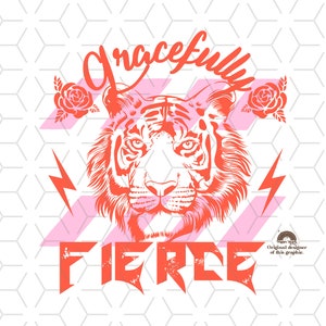 Sublimations rétro, Téléchargements de designs, sublimations vintage, PNG, Clipart, Shirt Design, Sublimation Downloads, Gracefully Fierce