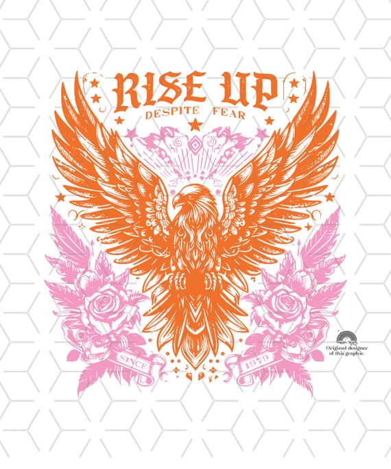 Groovy Eagle Sublimation Design: Rise Up PNG (Digital Download)