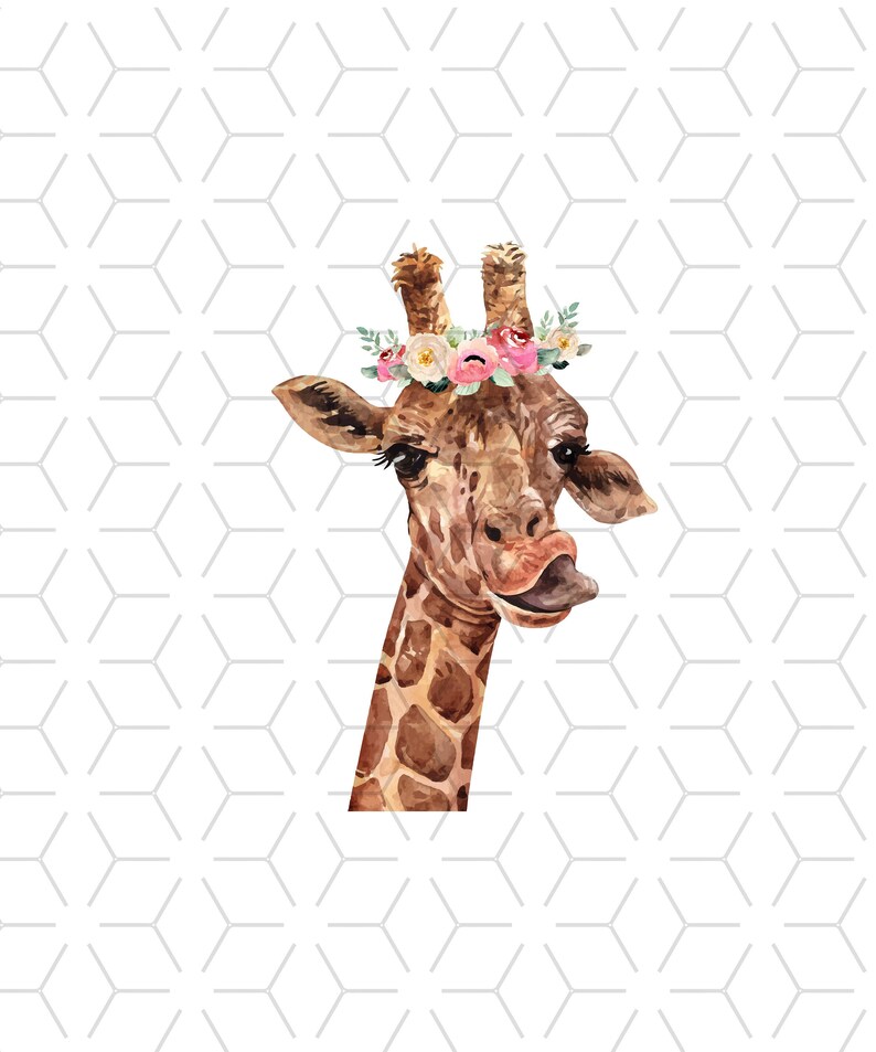 Download Giraffe With Flowers Sublimation Designs Downloads Png Files Clipart Watercolor Sublimation Downloadable Print Dtg Designs For Tshirts Cow Clip Art Art Collectibles Vadel Com