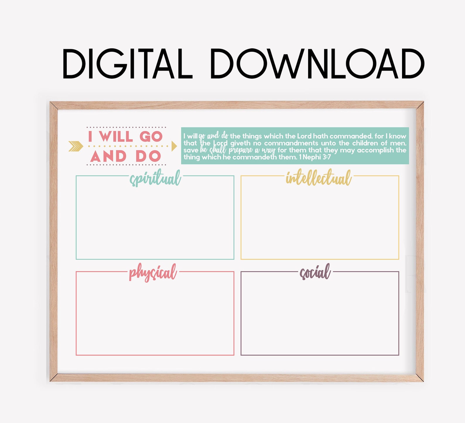 LDS goals printable digital download lds goals lds goal Etsy