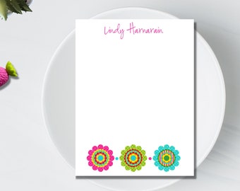 Personalized Notepads / Personalized Flower Notepads / Personalized Notebook / Personalized Flower Note Pads/ Set of Notepads /  Set of 2