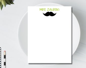 Set of 2 Mustache Notepads / Set of 2 Mustache Love Notepads / Set of Note Pads / Teacher Gift / Stationery for Men / Mustache Notepads