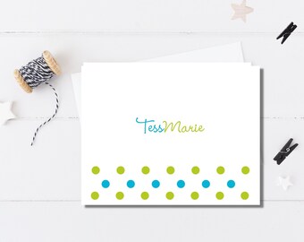 Personalized Polka Dot Note Cards / Personalized Stationery / Thank You Notes / Personalized Notecards / Stationary Set / Lots of Dots