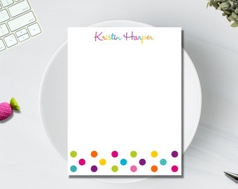 Personalized Notepads / Personalized Colorful Dots Notepads / Personalized Notebook / Personalized Note Pads/ Note pads /  Set of 2 Notepads