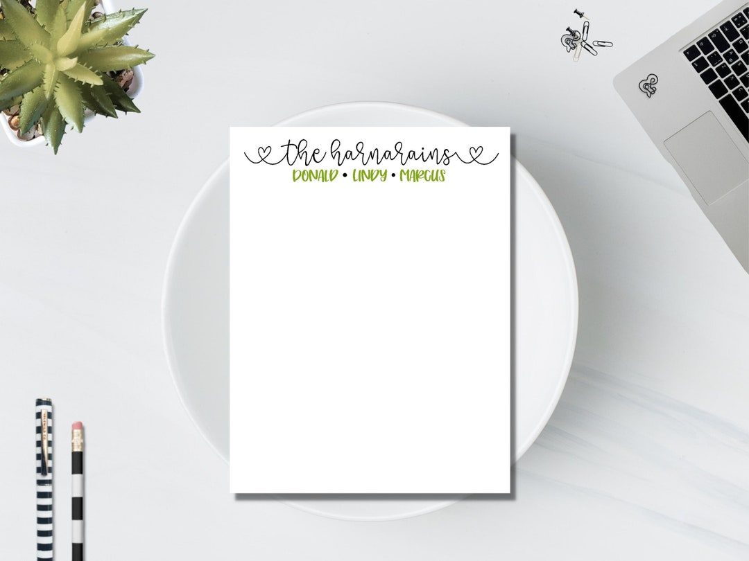 Personalized Family Notepads / Family Notepads /personalized Notebook