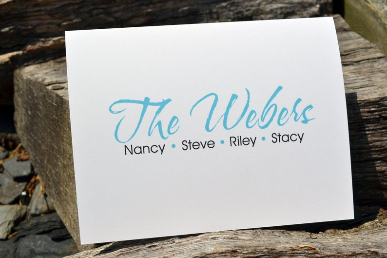 Family Note Cards Note Cards Personalized Note cards Family Note Cards Set of 12 Personalized Family Note Cards Brush Stroke image 4