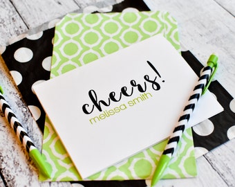 Personalized Stationery -Cheers Note Cards - Personalized Stationery - Cheers Notes - Set of Notes - Cheers Notecards - Cheers Stationery