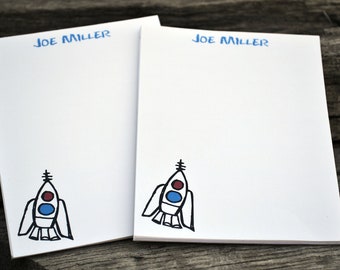 Personalized Notepads / Rocket Notepads / Personalized Notebook / Personalized Rocket Note Pads/ Set of Notepads /  Set of 2 Rocket Notepads