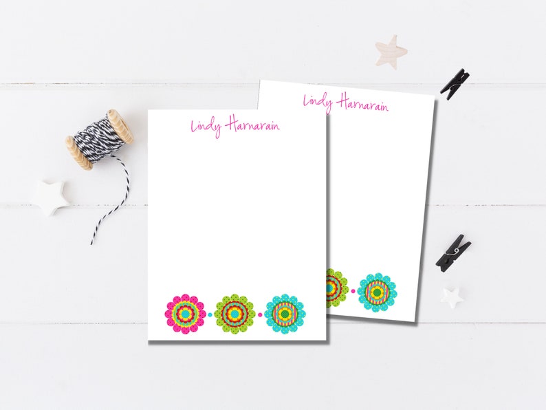 Personalized Notepads / Personalized Flower Notepads / Personalized Notebook / Personalized Flower Note Pads/ Set of Notepads / Set of 2 image 4