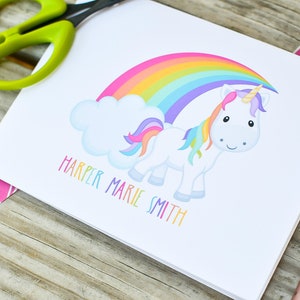 Unicorn Note Card / Thank You Notes / Personalized Stationery / Unicorn Notes / Personalized Girls Notes / Unicorn Stationery Set of 12