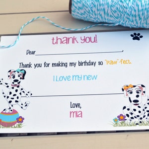 Kids Fill In the Blank Thank You Notes / Kids Thank You Notes / Childrens Dalmation Thank You Note Cards / Fill In The Blank Dalmation Notes image 2