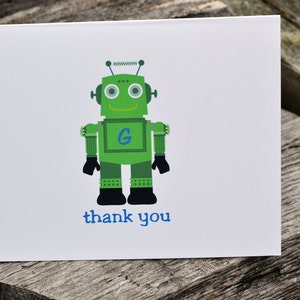 Kids Personalized Stationery / Kids Notecards / Kids Notes / Kids Thank You Note Cards Robot image 4