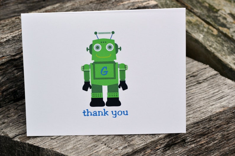 Kids Personalized Stationery / Kids Notecards / Kids Notes / Kids Thank You Note Cards Robot image 4