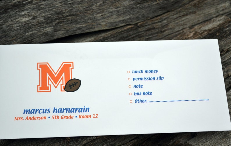 Personalized School Money Envelope for Money and Notes Etsy