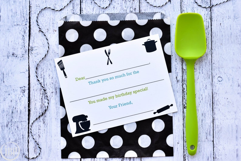 Cooking Fill In the Blank Thank You Notes  Kids Thank You Notes  Childrens Kitchen Thank You Note Cards  Little Chef Fill In The Blank