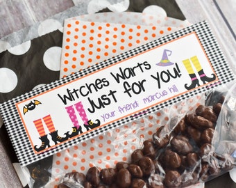 Halloween Treat Bag Topper / Witch Treat Bag Toppers / Witches Warts Treat Topper / Halloween Witch Treat Topper / Witch's Warts Treat Bag