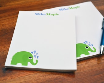 Personalized Notepads / Elephant Notepads /Personalized Notebook / Personalized Elephant Note Pads/ Set of Notepads /  Set of 2 Elephant