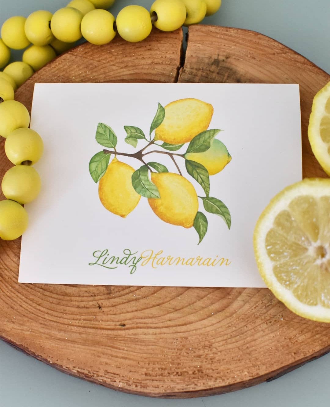 Lemon Note Cards Personalized Lemon Stationery Lemon Cards Etsy