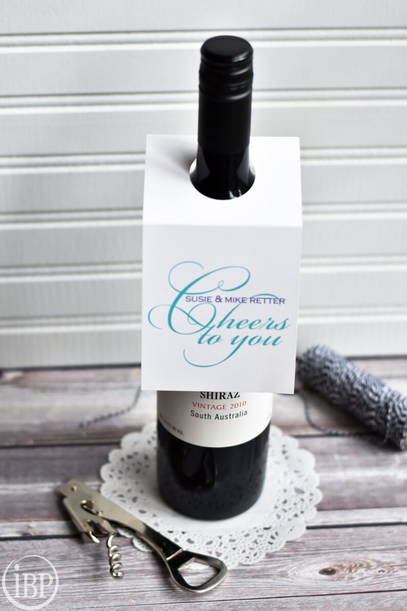 Personalized Wine Tags / Wine / Wine Hangers / Cheers to You image 2
