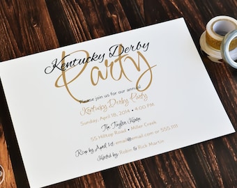Kentucky Derby Party Invitation - Derby Party Invite - Kentucky Derby Party - Kentucky Derby Invitation Set of 20 - Kentucky Derby Party