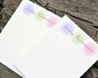 Personalized Notepads / Personalized Note Pads / Monogram Notepads / Notebook / Circle Notepads / Set of 2 Large Circles Design